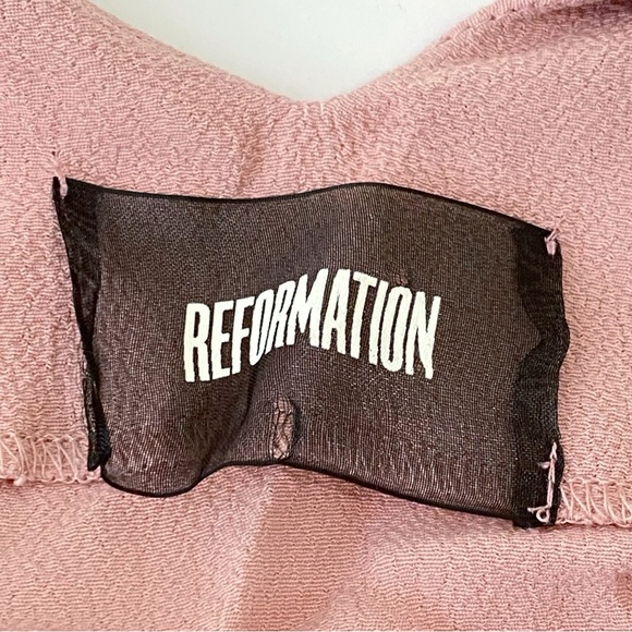 Reformation light pink v-neck hanging arm strap sleeveless tank top blouse - Picture 8 of 10